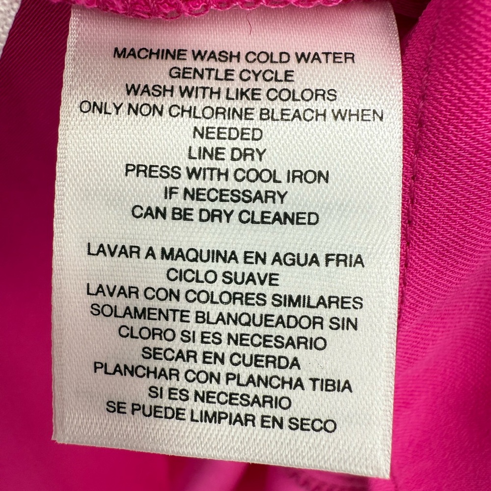 RACHEL Rachel Roy Kaylee Top V-Neck Electric Pink Long Sleeve Blouse Size L - Picture 12 of 13